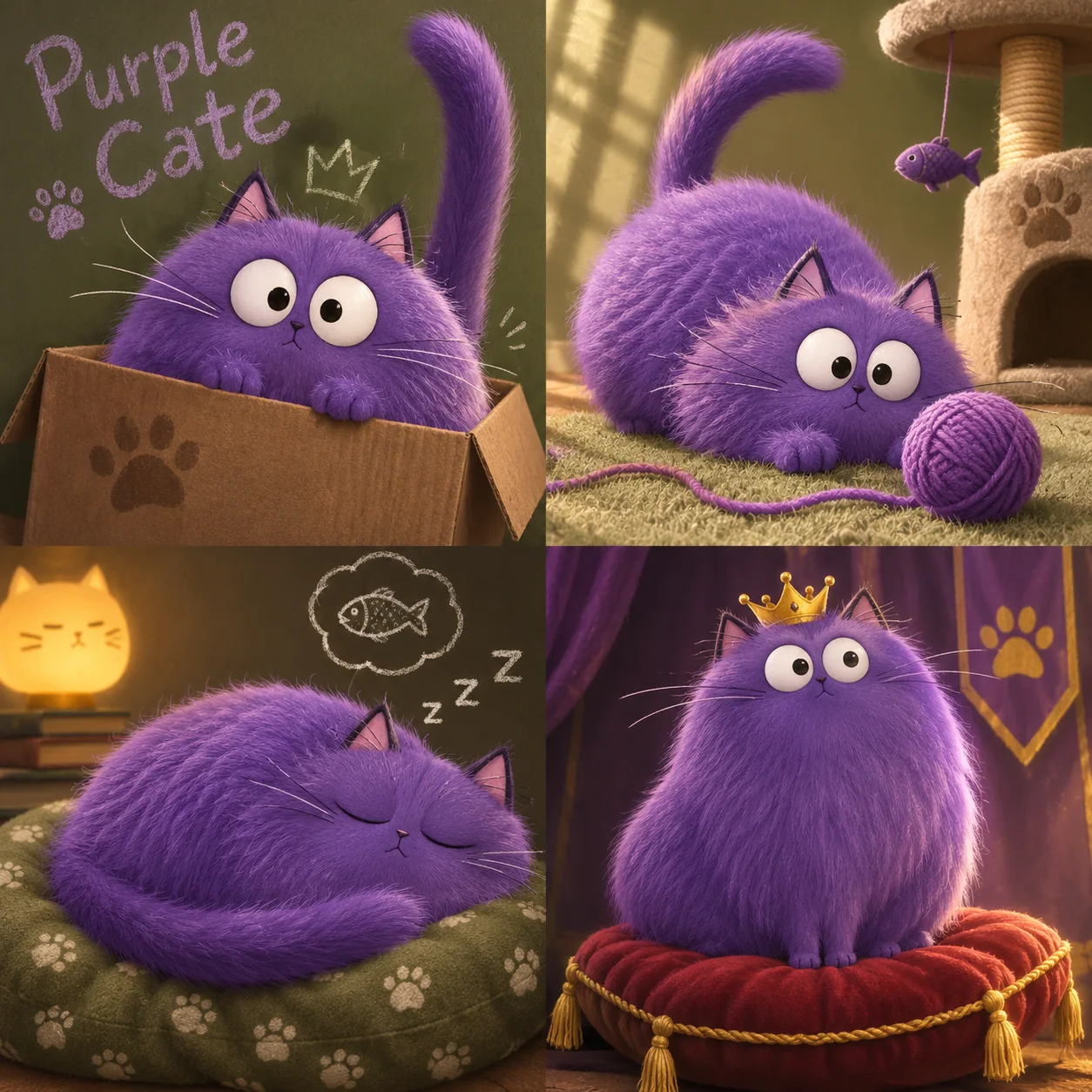 Purple Cate collage five